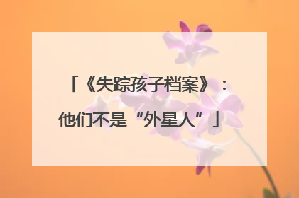 《失踪孩子档案》：他们不是“外星人”