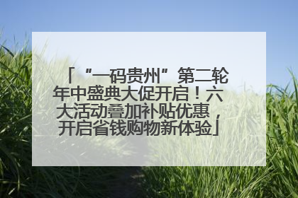 “一码贵州”第二轮年中盛典大促开启！六大活动叠加补贴优惠，开启省钱购物新体验