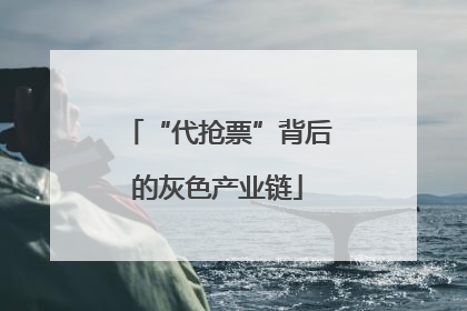 “代抢票”背后的灰色产业链