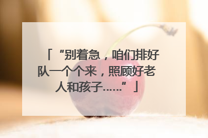 “别着急，咱们排好队一个个来，照顾好老人和孩子……”