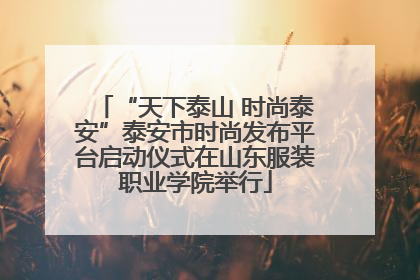 “天下泰山 时尚泰安”泰安市时尚发布平台启动仪式在山东服装职业学院举行