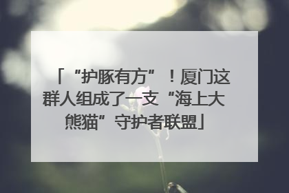 “护豚有方”！厦门这群人组成了一支“海上大熊猫”守护者联盟