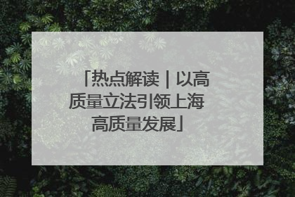 热点解读｜以高质量立法引领上海高质量发展