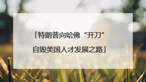 特朗普向哈佛“开刀” 自毁美国人才发展之路