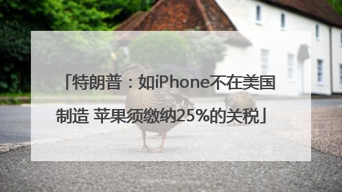 特朗普：如iPhone不在美国制造 苹果须缴纳25%的关税