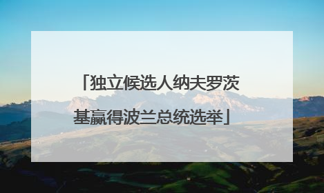 独立候选人纳夫罗茨基赢得波兰总统选举