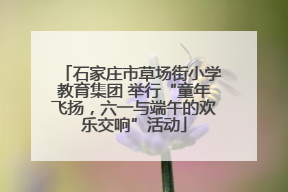 石家庄市草场街小学教育集团 举行“童年飞扬，六一与端午的欢乐交响”活动