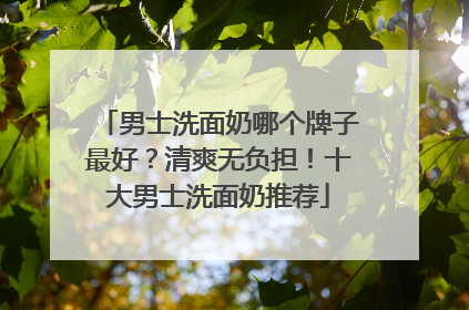 男士洗面奶哪个牌子最好？清爽无负担！十大男士洗面奶推荐