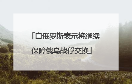 白俄罗斯表示将继续保障俄乌战俘交换