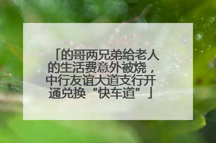 的哥两兄弟给老人的生活费意外被烧，中行友谊大道支行开通兑换“快车道”