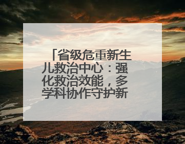 省级危重新生儿救治中心：强化救治效能，多学科协作守护新生希望