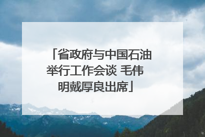 省政府与中国石油举行工作会谈 毛伟明戴厚良出席