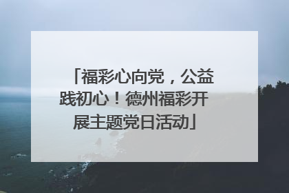 福彩心向党，公益践初心！德州福彩开展主题党日活动