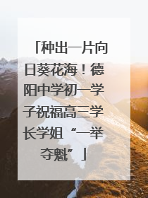 种出一片向日葵花海！德阳中学初一学子祝福高三学长学姐“一举夺魁”