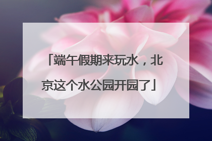 端午假期来玩水，北京这个水公园开园了