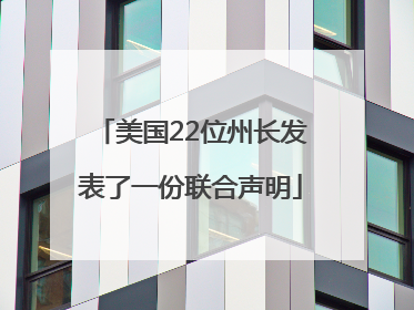 美国22位州长发表了一份联合声明