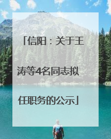 信阳：关于王涛等4名同志拟任职务的公示