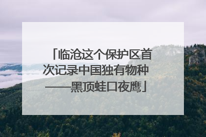 临沧这个保护区首次记录中国独有物种——黑顶蛙口夜鹰