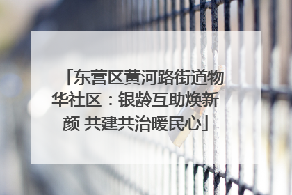 东营区黄河路街道物华社区：银龄互助焕新颜 共建共治暖民心