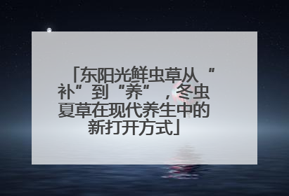 东阳光鲜虫草从“补”到“养”，冬虫夏草在现代养生中的新打开方式