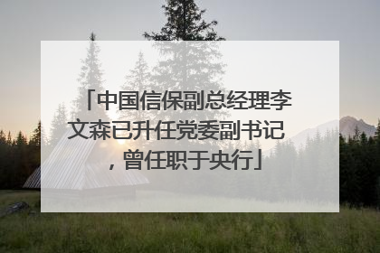 中国信保副总经理李文森已升任党委副书记，曾任职于央行