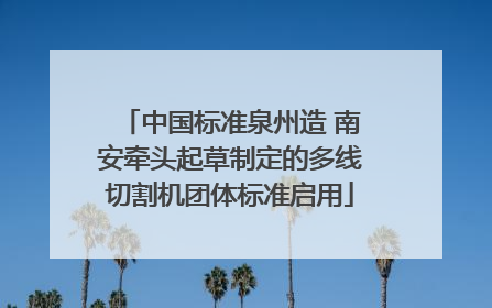 中国标准泉州造 南安牵头起草制定的多线切割机团体标准启用