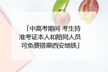 中高考期间 考生持准考证本人和陪同人员可免费搭乘西安地铁