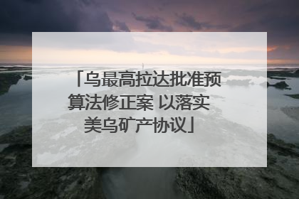 乌最高拉达批准预算法修正案 以落实美乌矿产协议