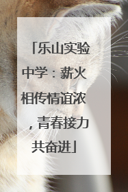 乐山实验中学：薪火相传情谊浓，青春接力共奋进