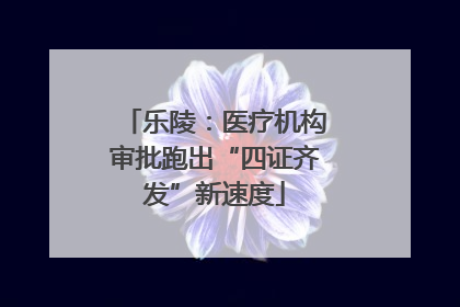 乐陵：医疗机构审批跑出“四证齐发”新速度