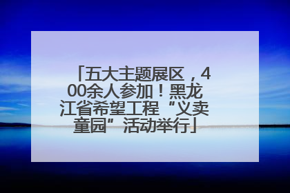 五大主题展区，400余人参加！黑龙江省希望工程“义卖童园”活动举行