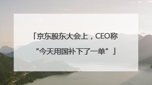 京东股东大会上，CEO称“今天用国补下了一单”