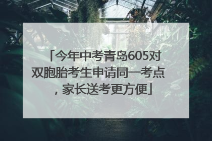 今年中考青岛605对双胞胎考生申请同一考点，家长送考更方便