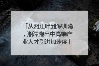 从湘江畔到深圳湾，湘潭跑出中高端产业人才引进加速度