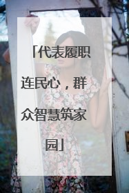 代表履职连民心，群众智慧筑家园