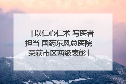 以仁心仁术 写医者担当 国药东风总医院荣获市区两级表彰