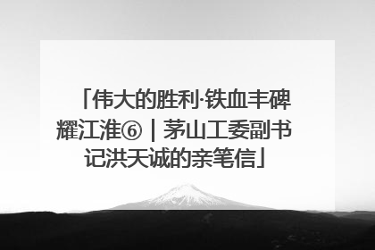 伟大的胜利·铁血丰碑耀江淮⑥｜茅山工委副书记洪天诚的亲笔信