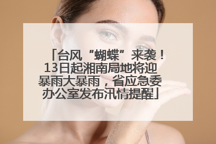 台风“蝴蝶”来袭！13日起湘南局地将迎暴雨大暴雨，省应急委办公室发布汛情提醒