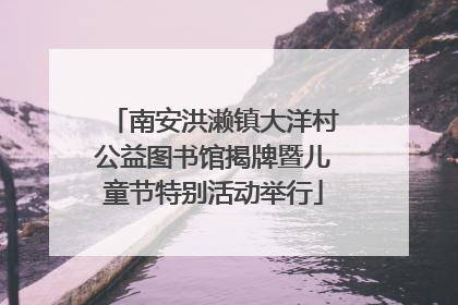 南安洪濑镇大洋村公益图书馆揭牌暨儿童节特别活动举行