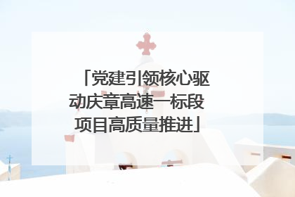 党建引领核心驱动庆章高速一标段项目高质量推进
