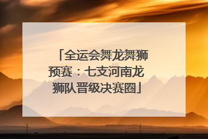 全运会舞龙舞狮预赛：七支河南龙狮队晋级决赛圈