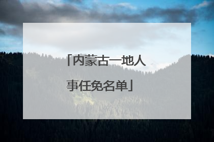 内蒙古一地人事任免名单