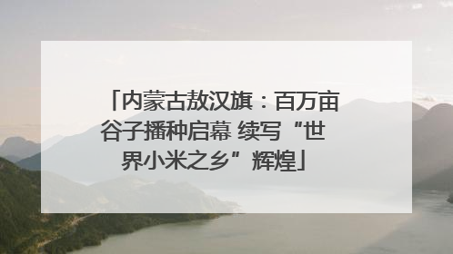 内蒙古敖汉旗：百万亩谷子播种启幕 续写“世界小米之乡”辉煌