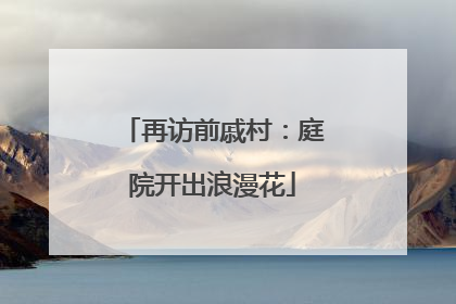 再访前戚村：庭院开出浪漫花
