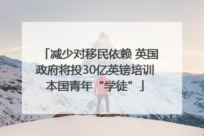 减少对移民依赖 英国政府将投30亿英镑培训本国青年“学徒”