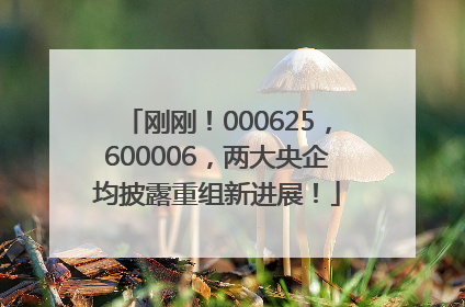 刚刚！000625，600006，两大央企均披露重组新进展！