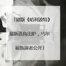 剧版《哈利波特》最新选角出炉，马尔福饰演者公开