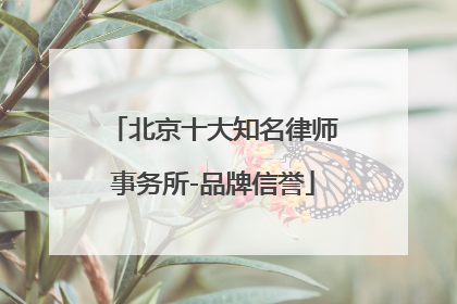 北京十大知名律师事务所-品牌信誉