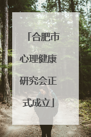 合肥市心理健康研究会正式成立
