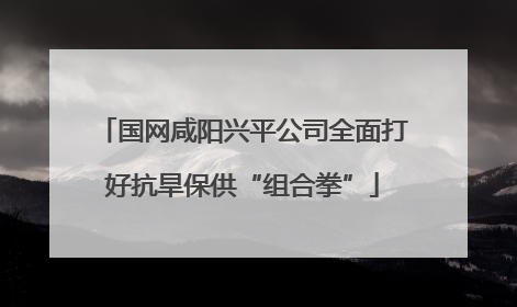 国网咸阳兴平公司全面打好抗旱保供“组合拳”